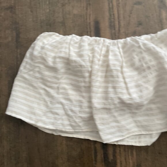 Zara Strapless Beige White Striped Tube Top Size Small - Picture 2 of 6